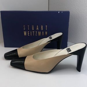 Stuart Weitzman gently used slides. Sand and black.